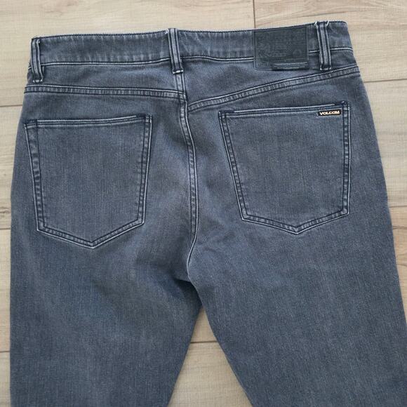 Volcom Vorta Slim Straight Gray Black Jeans Men Sz 34 x 32 - Picture 5 of 8